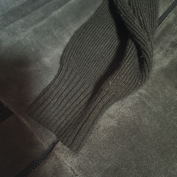 MERVYNS EUC MENS SZ XL MENS COLLECTION COW SPLIT LEATHER SWEATER BOMBER JACKET - Picture 3 of 7